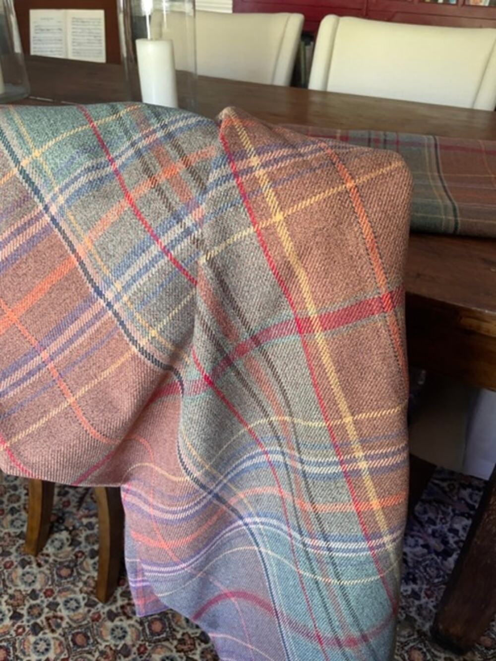 Pottery Barn Woodrow Plaid Curtain Set of 2 50x96 Fall Earth Tone Drapes Rustic